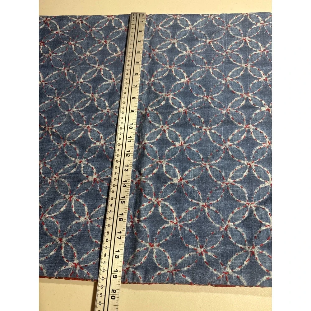 Pottery Barn Tillery Reversible Pillow Cover Red Floral Blue Geometric 20x20